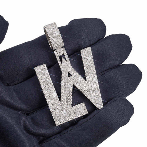lav moissanite custom name pendant 14k gold ICECARTEL hand
