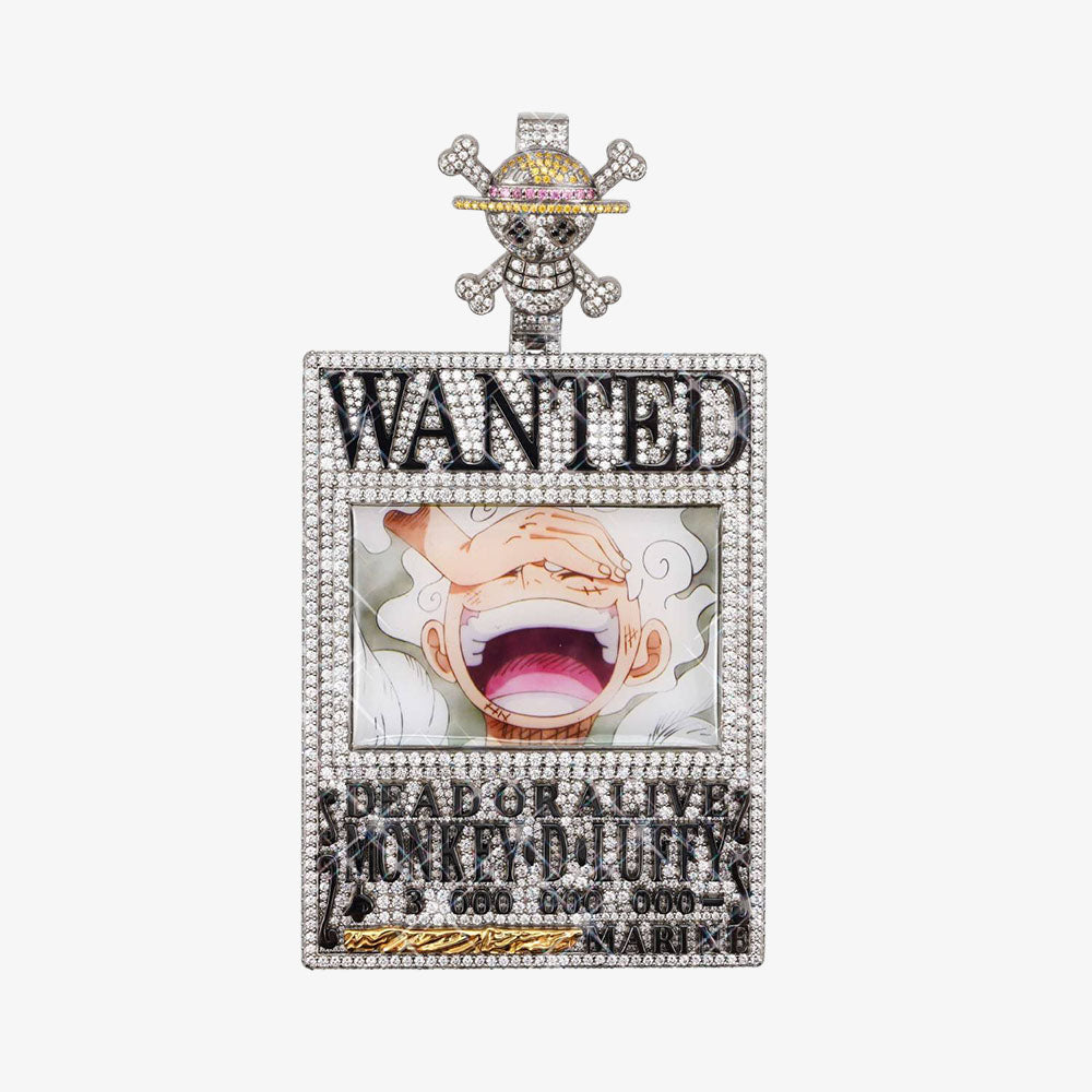 monkey d luffy custom logo moissanite pendant 14k gold ICECARTEL F6