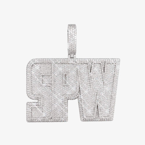 spw moissanite custom name pendant 14k gold ICECARTEL F6