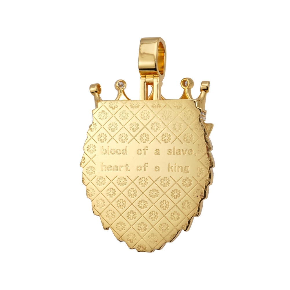 lion king custom moissanite pendant 14k gold icecartel back