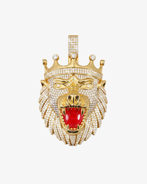 lion king custom moissanite pendant 14k gold icecartel f6