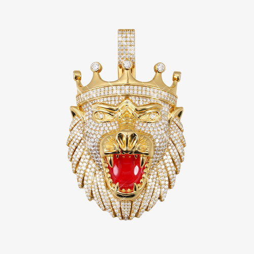 lion king custom moissanite pendant 14k gold icecartel f6