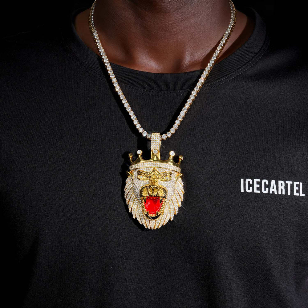 lion king custom moissanite pendant 14k gold icecartel model