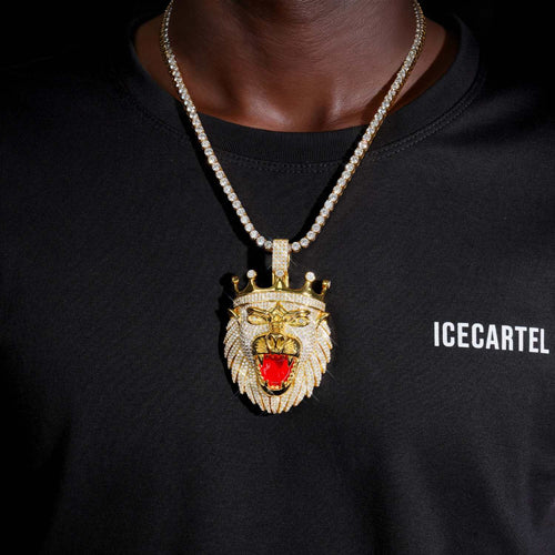 lion king custom moissanite pendant 14k gold icecartel model