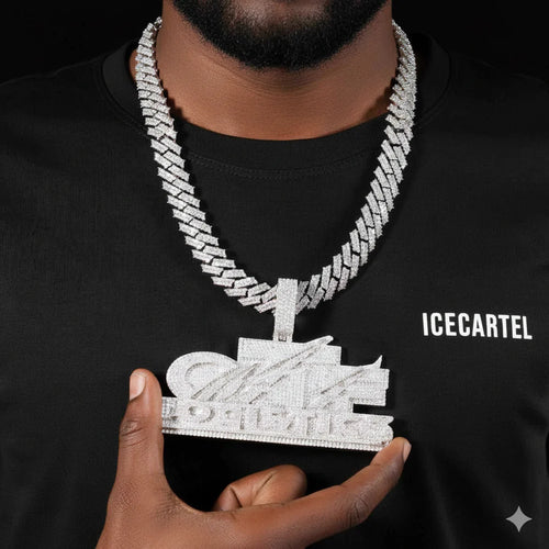 "logistics" Custom Moissanite Pendant 14K Gold