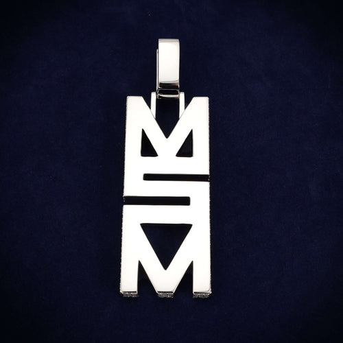 m2m custom moissanite name pendant 14k gold ICECARTEL back