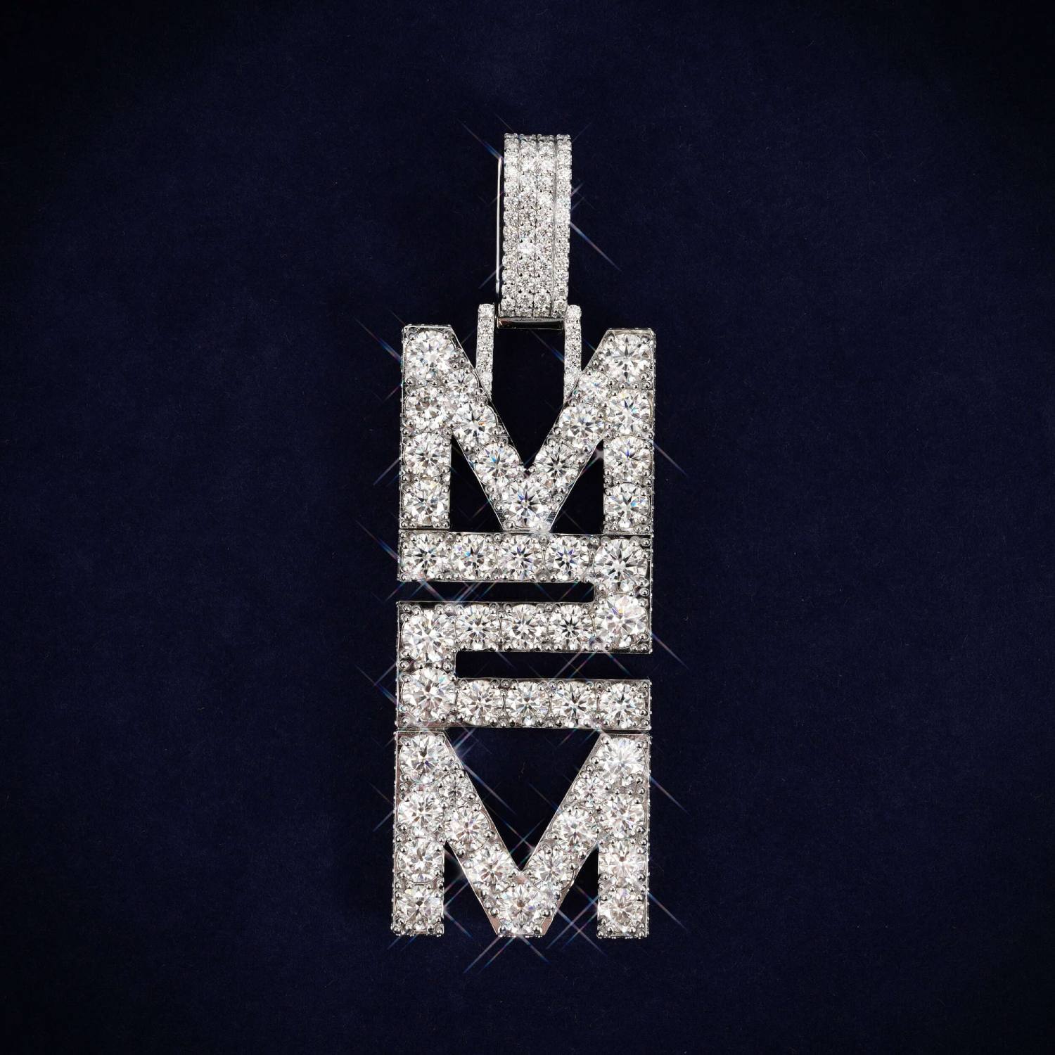 m2m custom moissanite name pendant 14k gold ICECARTEL main
