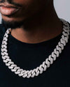 VVS Cuban Link Chain 14K Gold (ALL SIZES) - White Gold 20MM