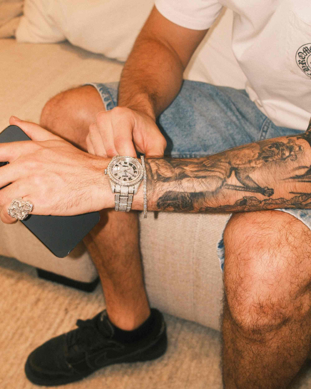 man-wearing-moissanite-presidential-watch-white-gold-5-icecartel-px-miami