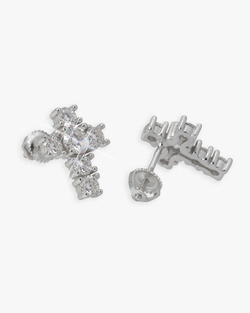 medium cross moissanite earrings 14k gold icecartel main