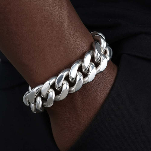 18MM Cuban Link Bracelet Silver