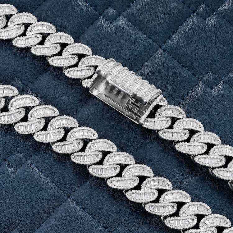 mens 20mm moissanite baguette miami cuban link chain necklace 925 silver white gold icecartel clasp