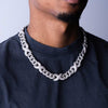 20MM Moissanite Infinity Link Chain 14K Gold - White Gold
