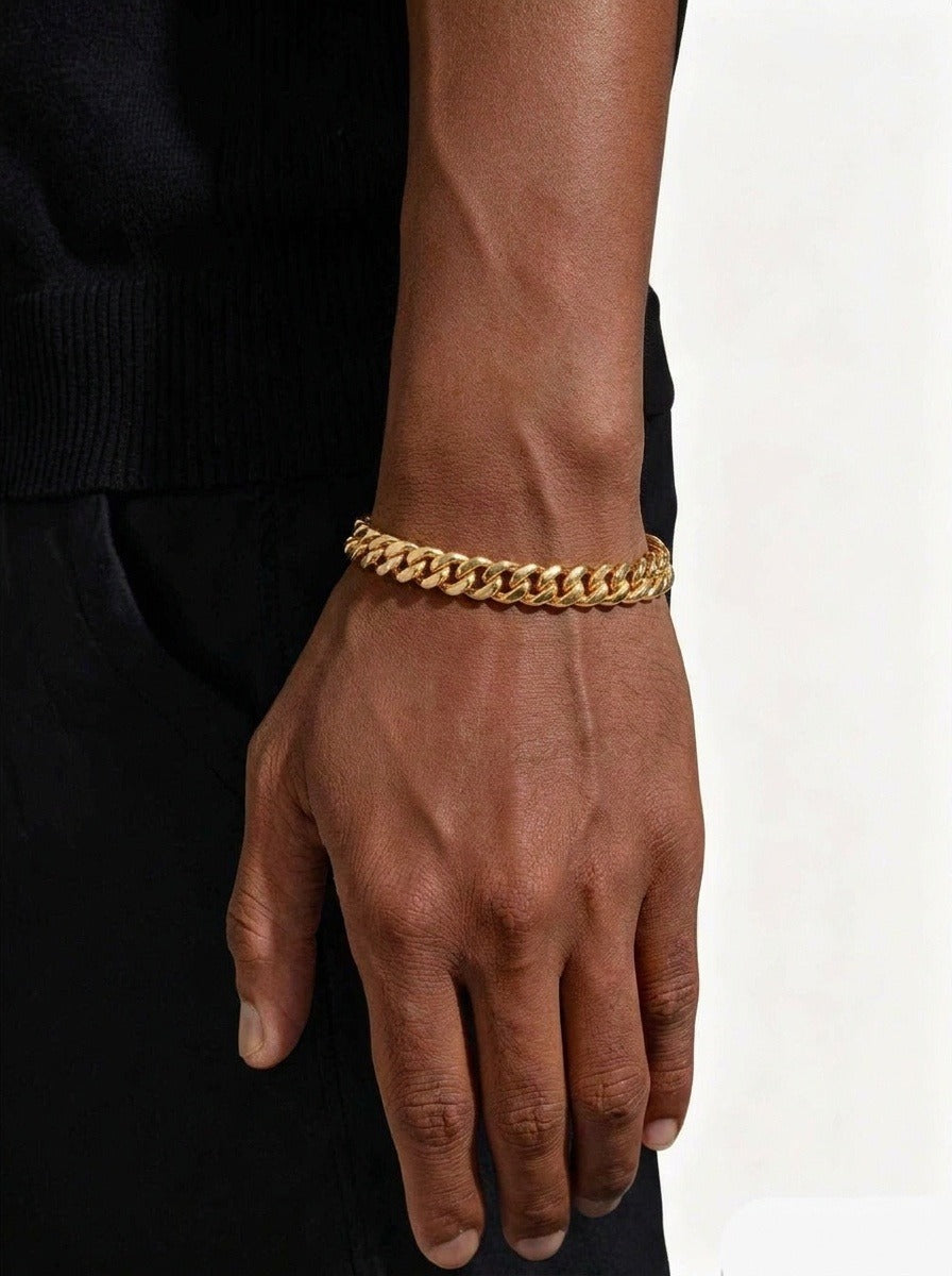 mens 6mm gold bracelet 14k gold model new cuban gold