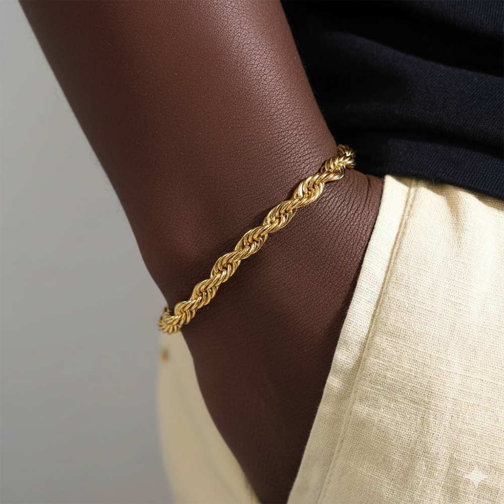 6MM Rope Chain and Bracelet Bundle 14K Gold