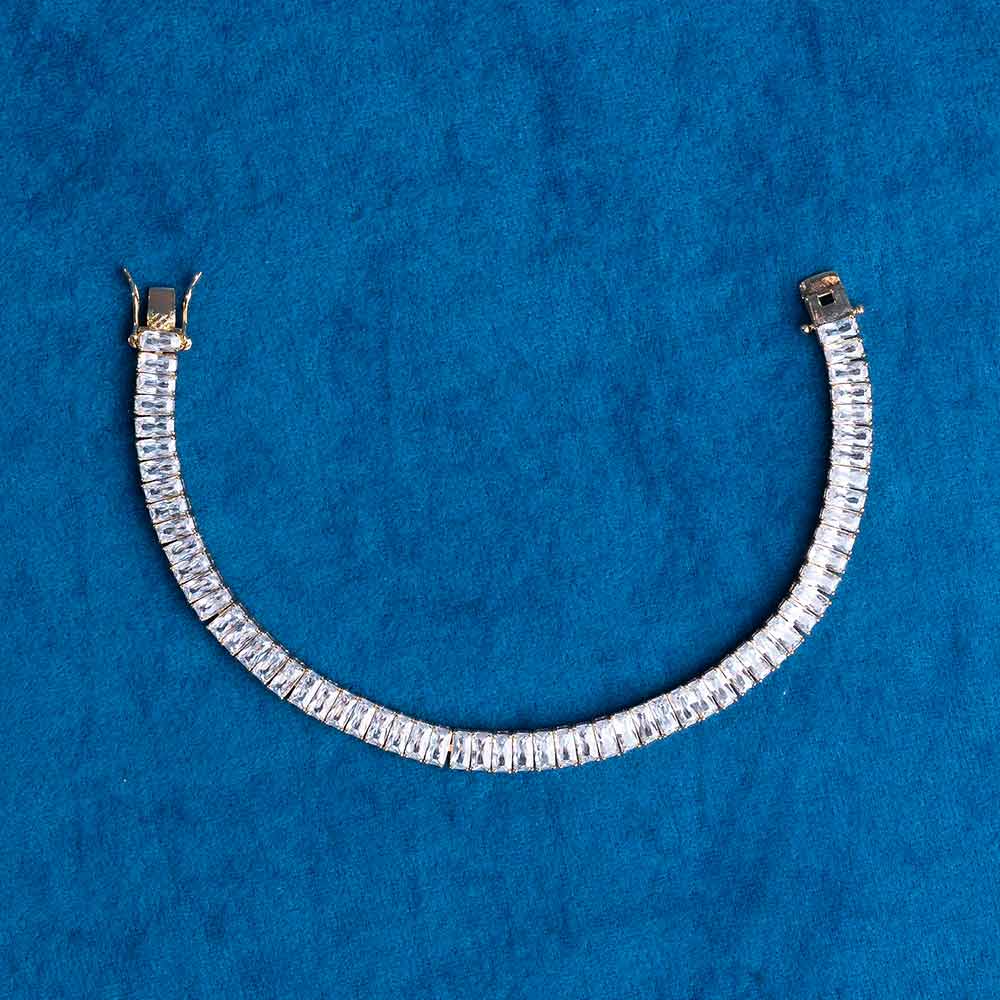 mens 8mm baguette tennis bracelet jewelry
