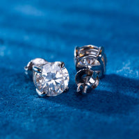 mens 8mm vvs moissanite stud earrings diamond