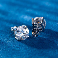 mens 9MM moissanite stud earrings diamond