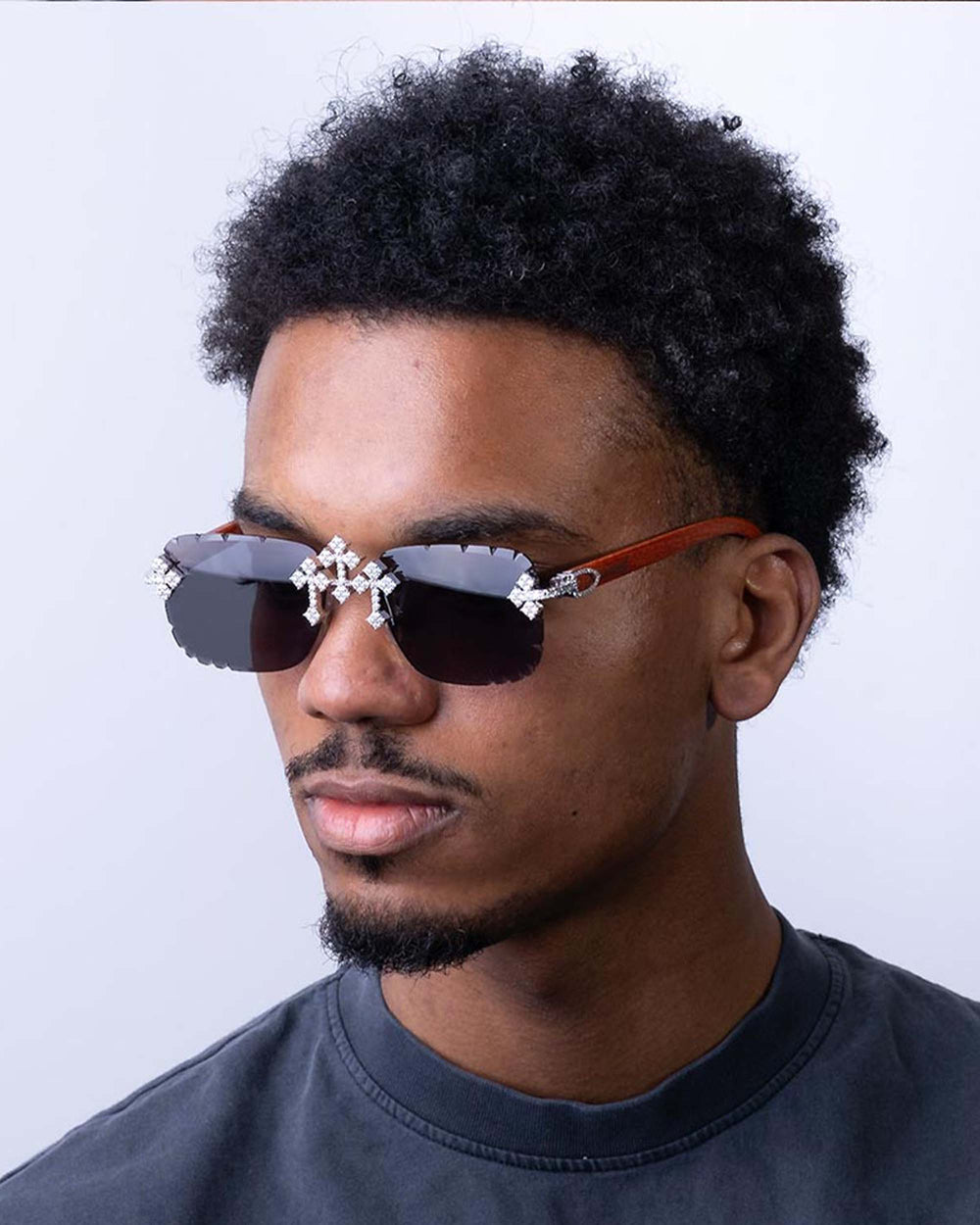 Moissanite Fleuree Cross Sunglasses 14K Gold