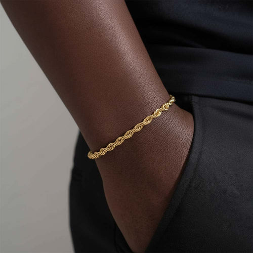 4MM Rope Bracelet 14K Gold