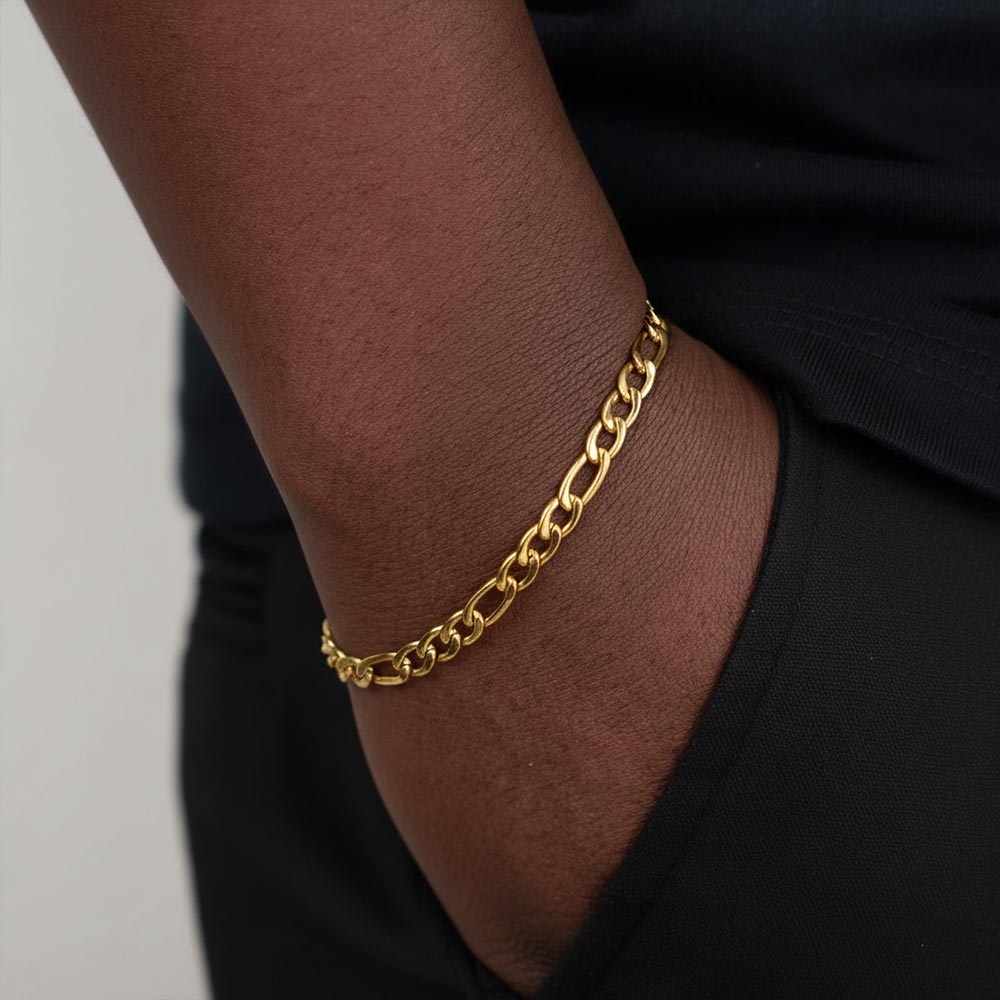 5MM Figaro Bracelet 14K Gold