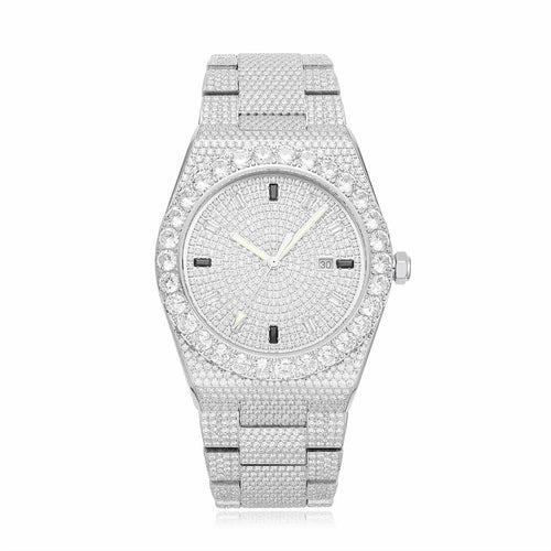 Men's Iced Out Watch White Background
