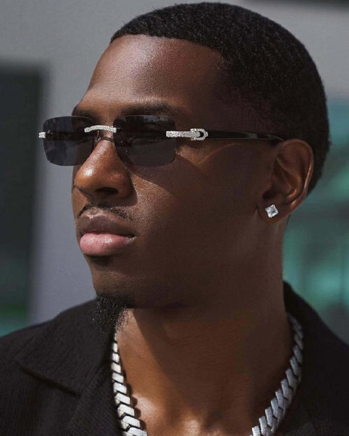 Moissanite Rimless Sunglasses 14K Gold
