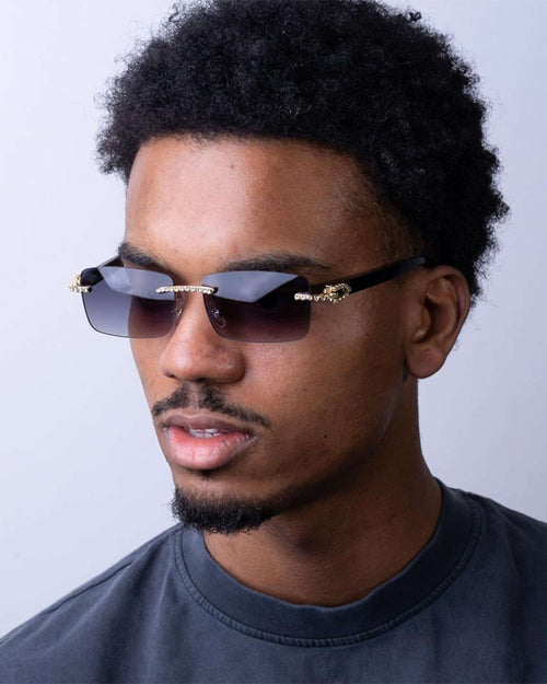 Moissanite Rimless Sunglasses 14K Gold