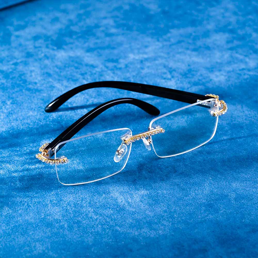 M4000-CLR - Rimless Wood Pattern Clear Lens Eyewear Wholesale - Frontier  Fashion, Inc.