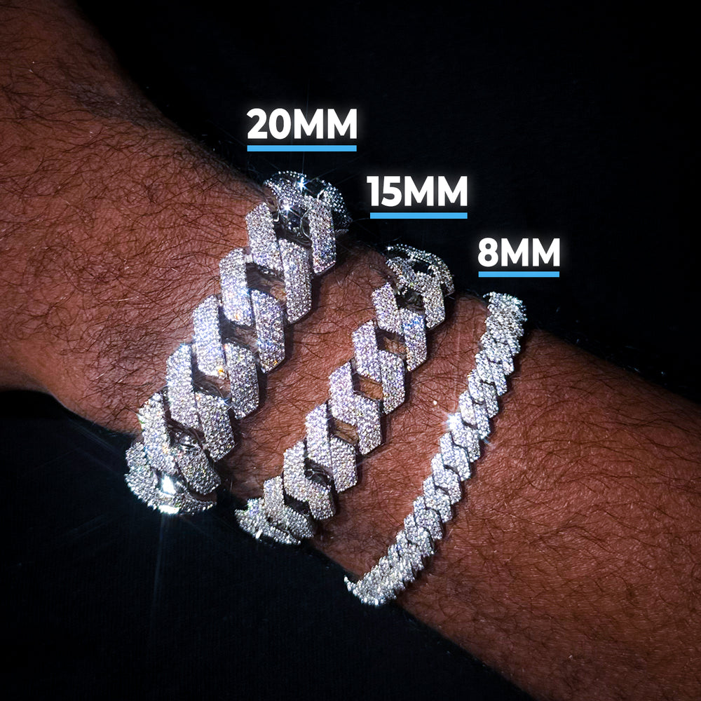 White Gold VVS Cuban Link Bracelet (ALL SIZES)