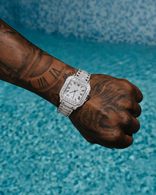 mens vvs moissanite watch 16ct 14k white gold icecartel px lifestyle second