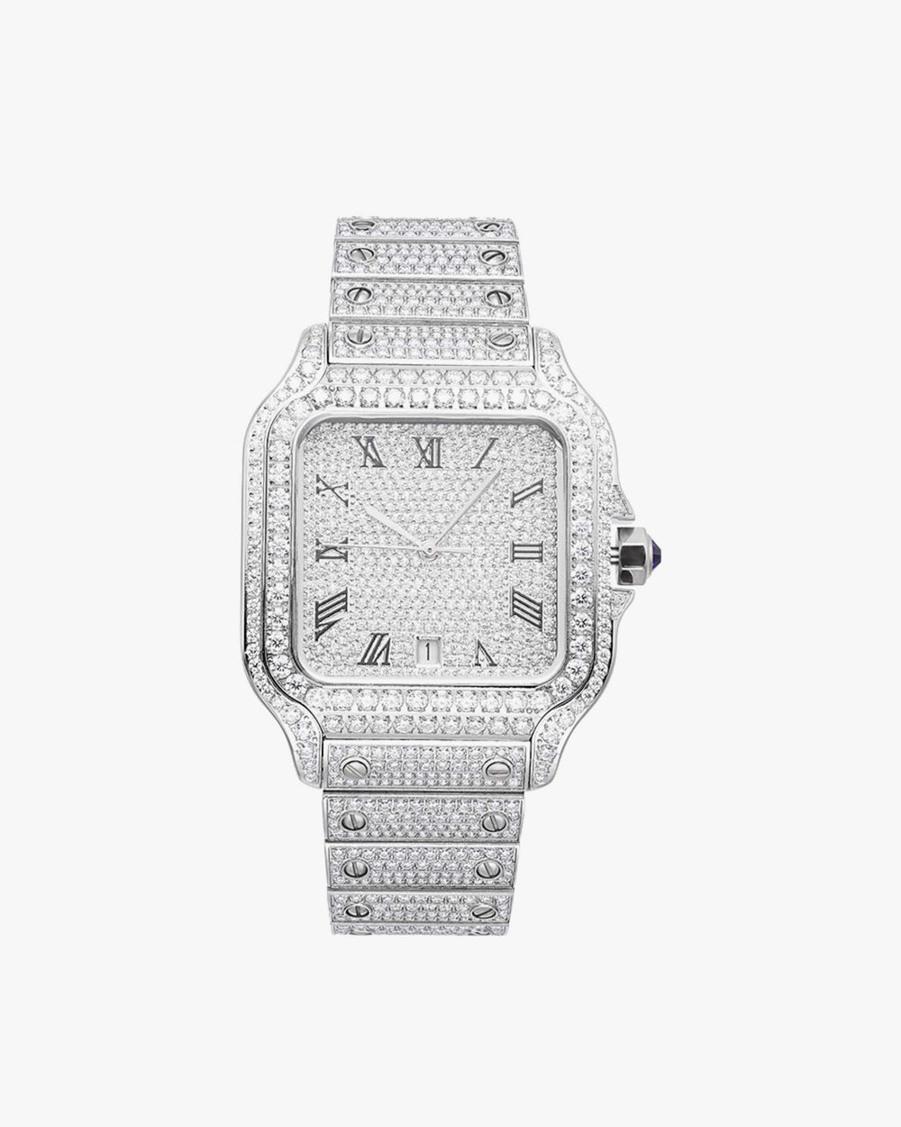 mens vvs moissanite watch 16ct 14k white gold icecartel px