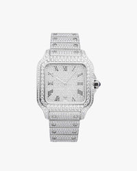 mens vvs moissanite watch 16ct 14k white gold icecartel px