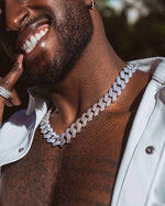 VVS Cuban Link Chain 14K Gold (ALL SIZES) - White Gold 20MM