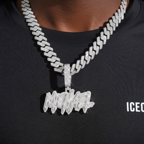 michael custom moissanite pendant 14k gold ICECARTEL model1