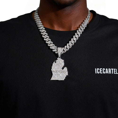 michigan custom logo moissanite pendant 14k gold icecartel model