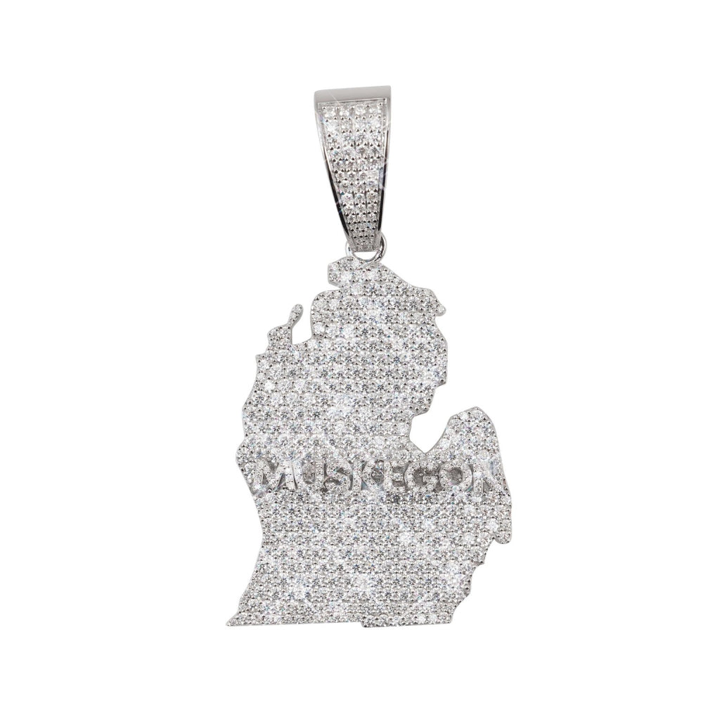 michigan custom logo moissanite pendant 14k gold icecartel