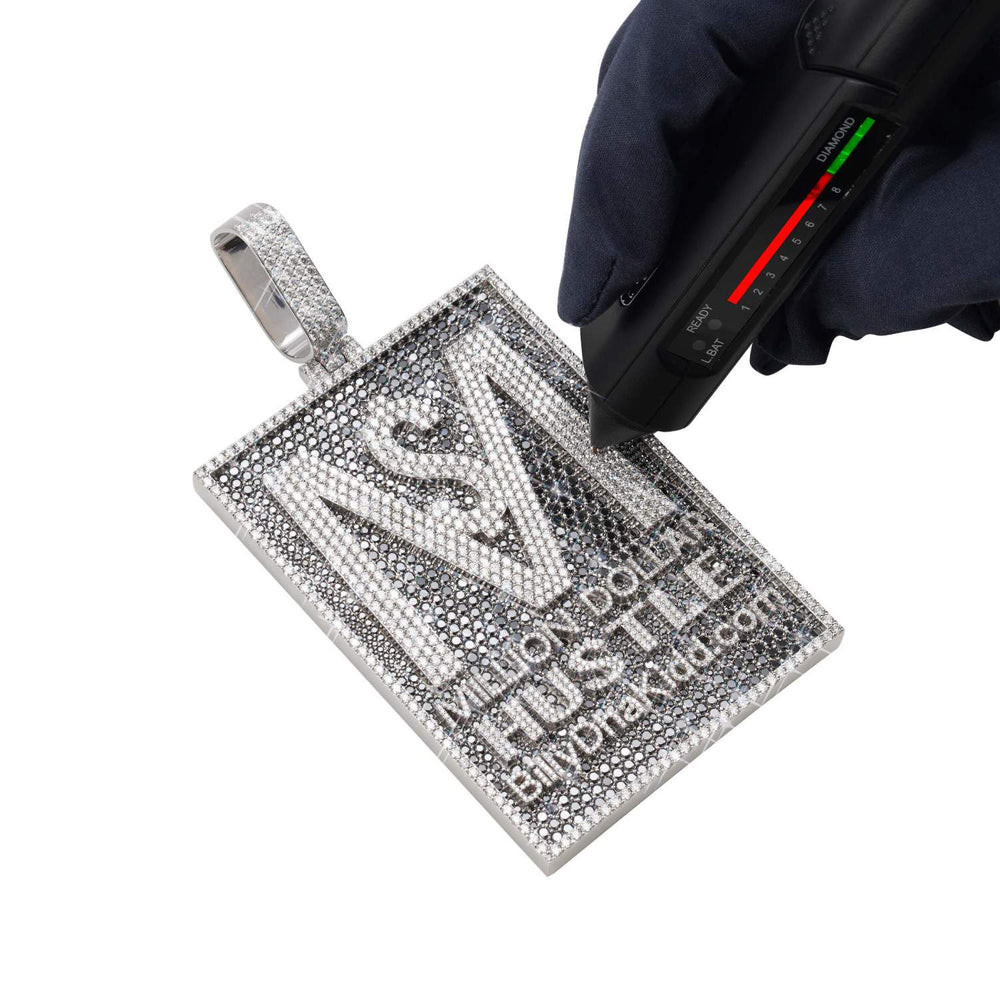 million dollar hustle custom logo moissanite pendant 14k gold icecartel test