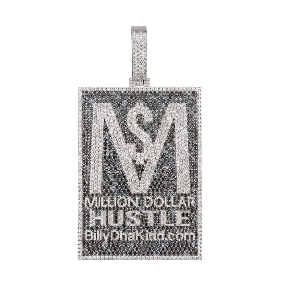 million dollar hustle custom logo moissanite pendant 14k gold icecartel
