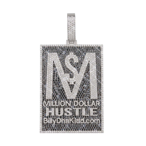 million dollar hustle custom logo moissanite pendant 14k gold icecartel