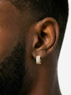 Moissanite 3-Row Hoop Earrings 14K Gold - Yellow Gold