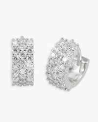 mini moissanite 3 row earrings 14k gold icecartel white main