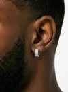 Moissanite 3-Row Hoop Earrings 14K Gold - White Gold