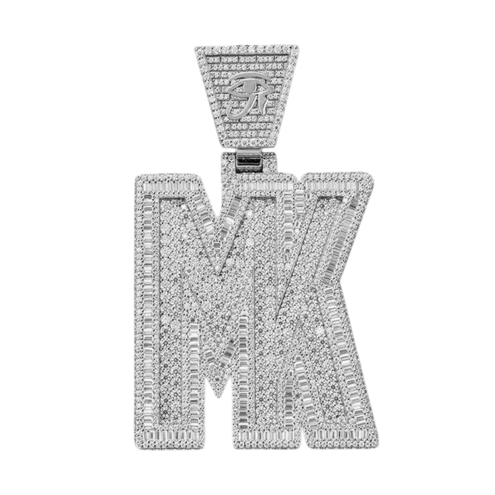 mk custom moissanite pendant 2 letters icecartel close icecartel