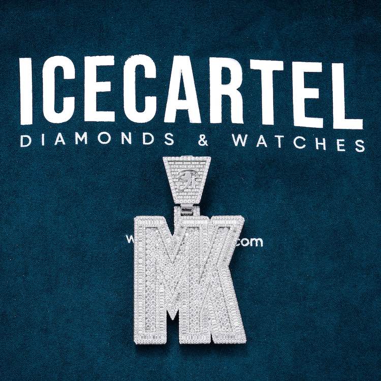 mk custom moissanite pendant 2 letters icecartel front