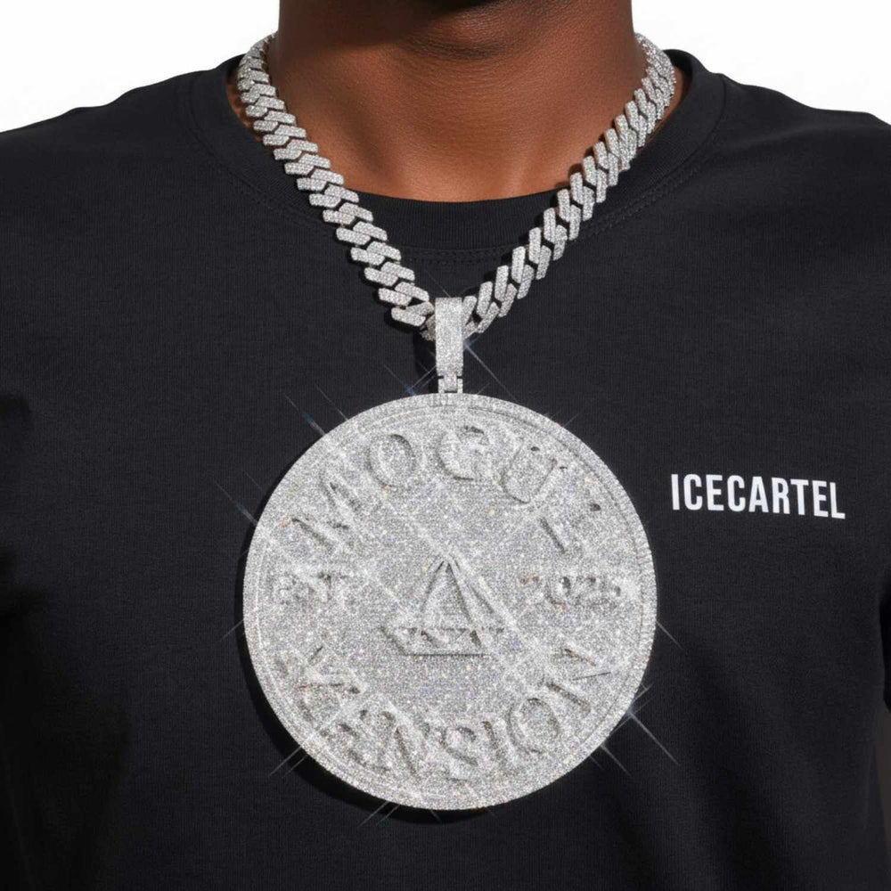 mogul custom moissanite circle pendant 14k gold icecartel model1