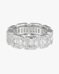 moissanite 3 row baguette band ring 14k gold icecartel main