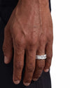Moissanite 3-Row Baguette Band Ring 14K Gold - White Gold