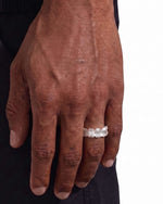 Moissanite 3-Row Baguette Band Ring 14K Gold - Rose Gold