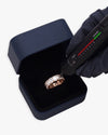 Moissanite 3-Row Baguette Band Ring 14K Gold - Rose Gold